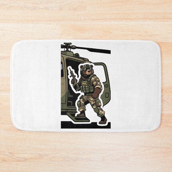 Item preview, Tactical Bear Soldier - Kawaii Military Helicopter Chibi Art designed and sold by carestazafeli.