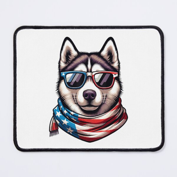 Item preview, 4th of July Siberian Husky American Flag USA Patriotic Dog funny designed and sold by SmithOscarShop.