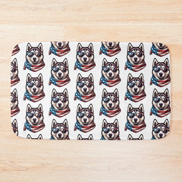 Item preview, 4th of July Siberian Husky American Flag USA Patriotic Dog funny designed and sold by SmithOscarShop.