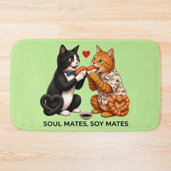 Item preview, Soul Mates, Soy Mates - Funny Cat Sushi Date Illustration designed and sold by SammyMorry.
