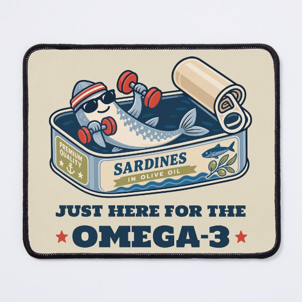 Item preview, Funny Sardine Fitness Retro Vintage Can – Just Here for the Omega-3 designed and sold by Skryp-art.