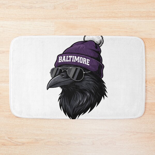 Item preview, Cool Raven Wearing Purple Winter Beanie Street Style designed and sold by MrsHeath66293.