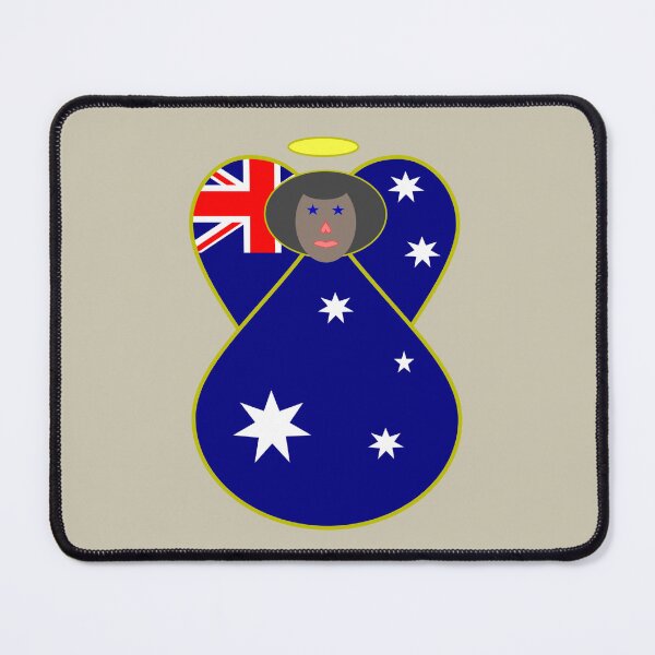 Item preview, Black‑Skinned Australian Flag Angel – Aussie Pride Art designed and sold by AuntieShoe.