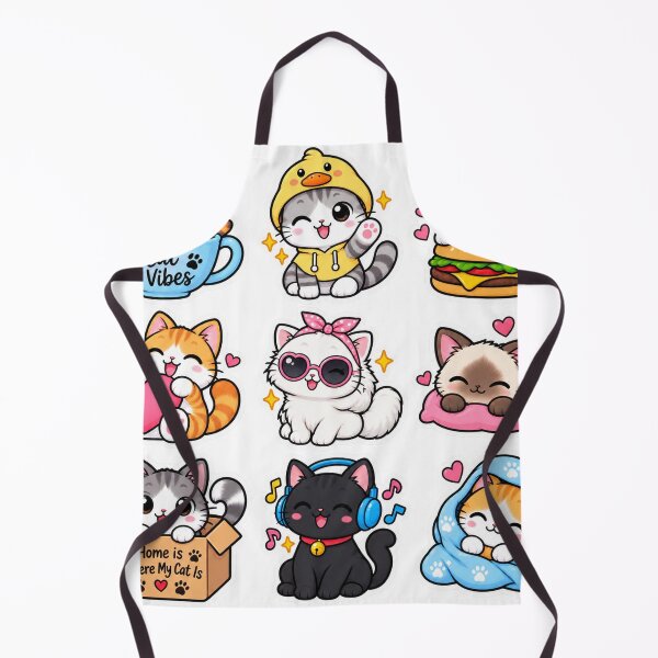 Item preview, Cute Kawaii Cat Sticker Collection – Cat Vibes, Burger, Boba & Cozy Kitty Designs designed and sold by ghatwalsachin.