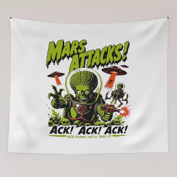 Item preview, Mars Attacks Vintage Sci-Fi Graphic Design designed and sold by Catsi-Nook-Art.