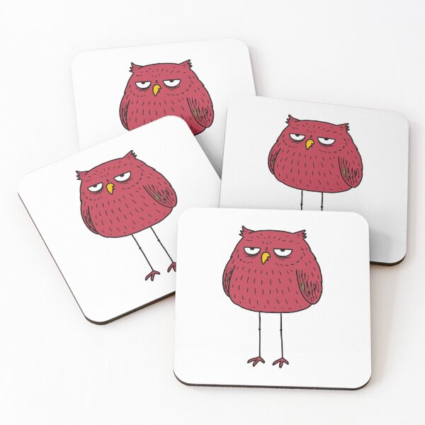 Item preview, Grumpy Long Legged Owl - Not A Morning Person Sticker Art designed and sold by Holzon.