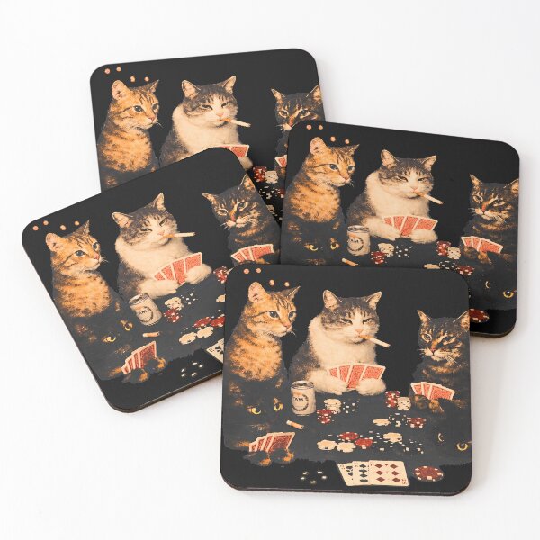 Item preview, Retro Poker Cats Graphic Design for Cat Lovers designed and sold by Catsi-Nook-Art.