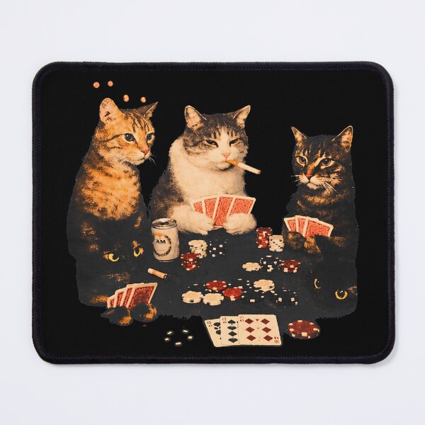 Item preview, Retro Poker Cats Graphic Design for Cat Lovers designed and sold by Catsi-Nook-Art.