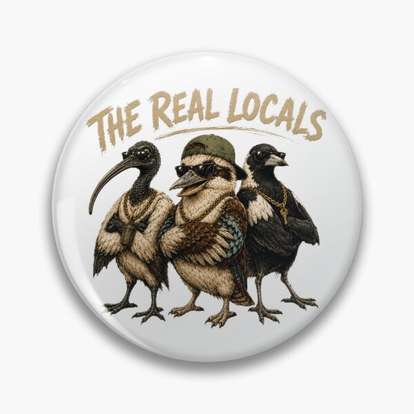 Item preview, The Real Locals Kookaburra Ibis Magpie Funny Aussie Bird Gang Australia Tee designed and sold by Yellowriversss.