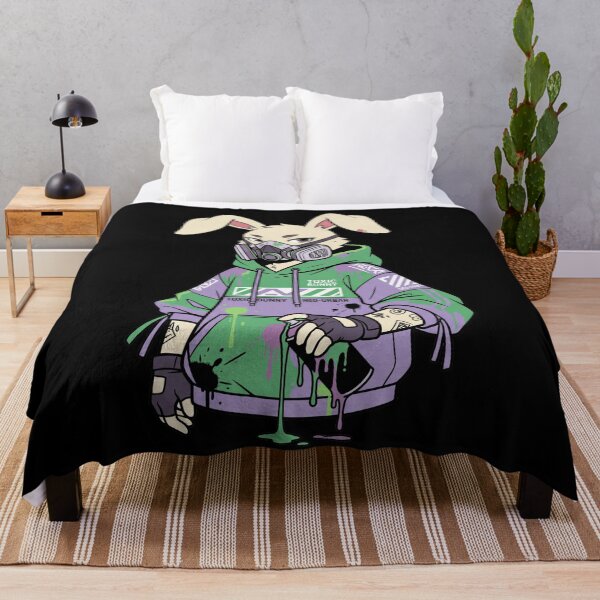 Item preview, Toxic Bunny Cyberpunk Graffiti Rabbit Techwear Anime Streetwear Aesthetic designed and sold by mood-draftsman.