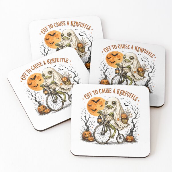 Item preview, Off to Cause a Kerfuffle Funny Halloween Frog Ghost designed and sold by VioletNance.