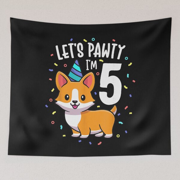 Item preview, 5 Years Old Corgi Dog Lover 5th Birthday Party Outfit Kid cute designed and sold by SEINENGAPPI23.