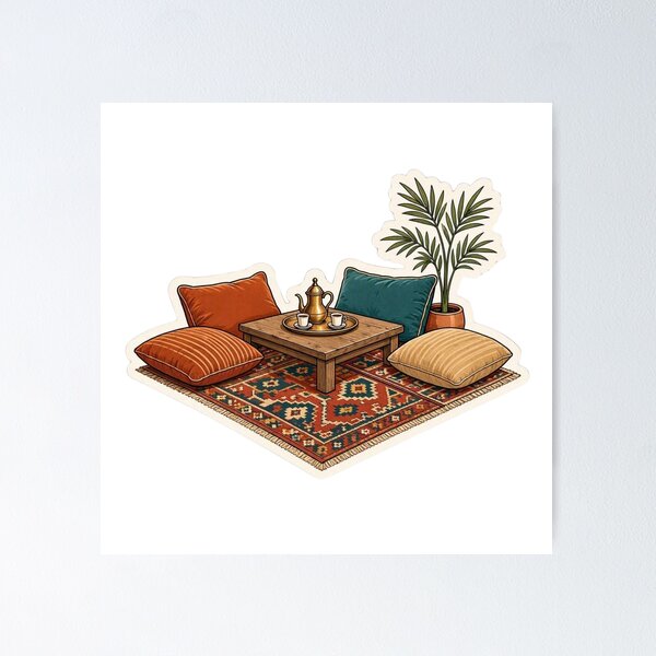 Item preview, Arab seating traditional floor cushions tea shay designed and sold by CafePluto.
