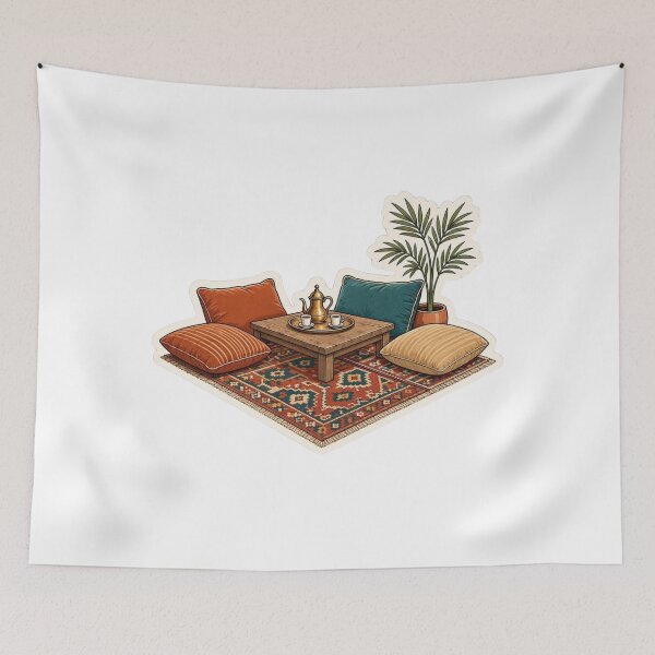Item preview, Arab seating traditional floor cushions tea shay designed and sold by CafePluto.