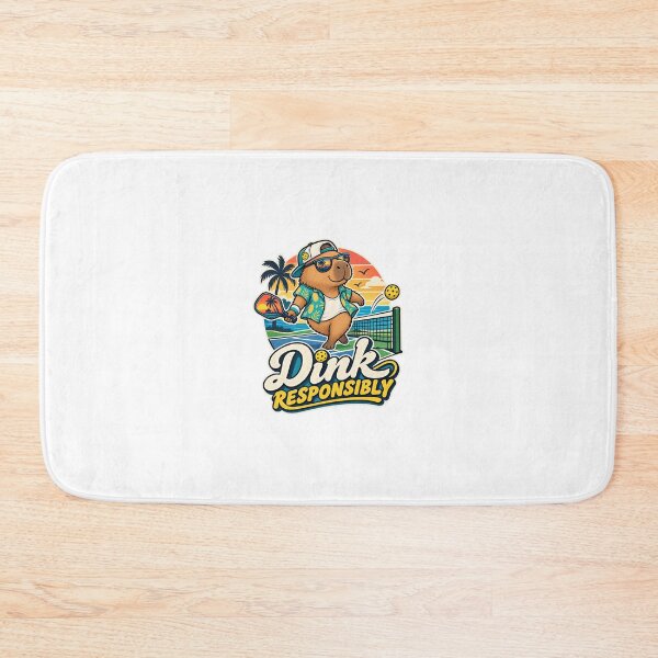 Item preview, Dink Responsibly – Cute Capybara Pickleball Retro Sticker Design designed and sold by 50Pxels.