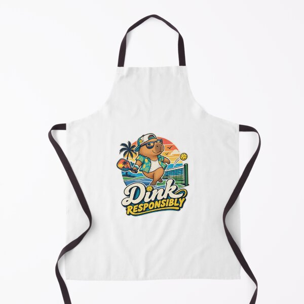 Item preview, Dink Responsibly – Cute Capybara Pickleball Retro Sticker Design designed and sold by 50Pxels.