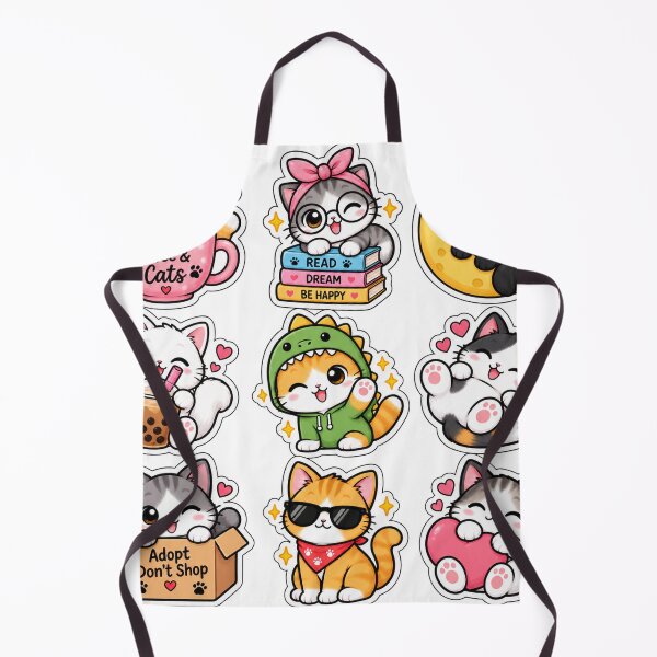 Item preview, Cute Kawaii Cat Sticker Collection – Coffee, Boba, Books, Dino & Cozy Kitty designed and sold by ghatwalsachin.