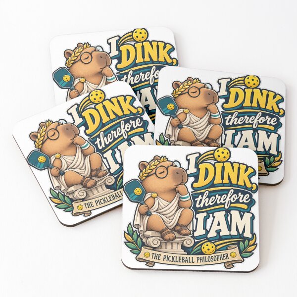 Item preview, I Dink, Therefore I Am – Funny Pickleball Philosopher Capybara designed and sold by 50Pxels.