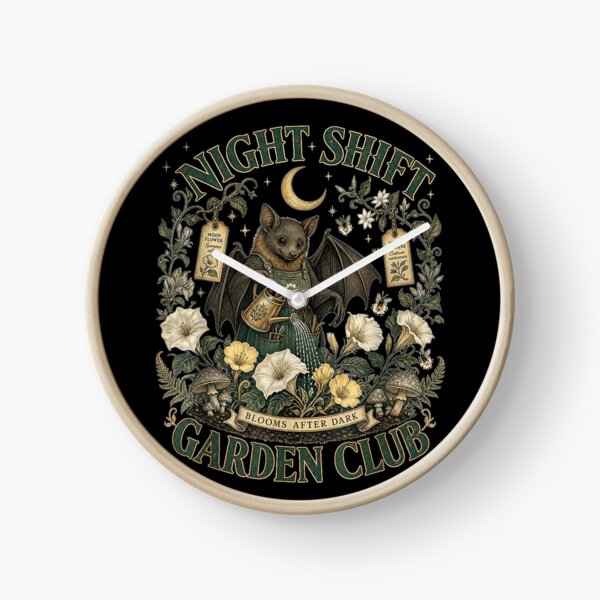 Item preview, Night Shift Garden Club Cute Bat Gardener Moonflower Art designed and sold by VioletNance.