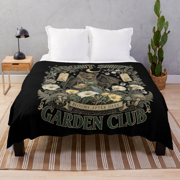 Item preview, Night Shift Garden Club Cute Bat Gardener Moonflower Art designed and sold by VioletNance.