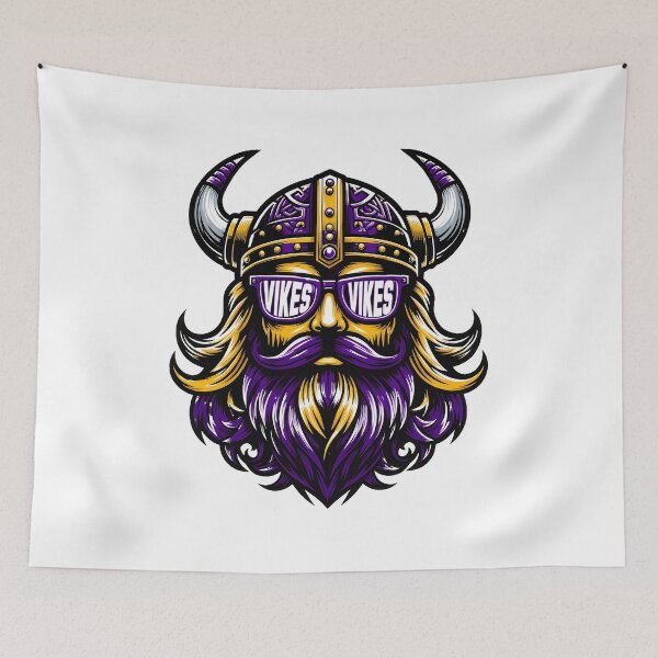 Item preview, Minnesota Viking Skull Vintage Warrior Mascot Artwork designed and sold by WilliamTh31257.