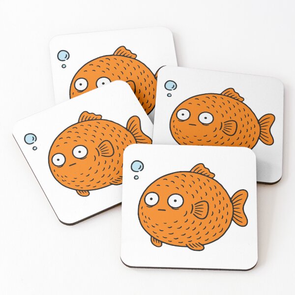 Item preview, Grumpy Orange Fish - Cute Unimpressed Cartoon Animal Sticker Art designed and sold by Holzon.