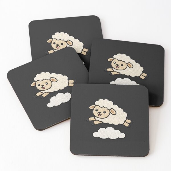 Item preview, Funny Sheep Jumping Over Cloud Kawaii Embroidery Patch designed and sold by ColorSplash123.