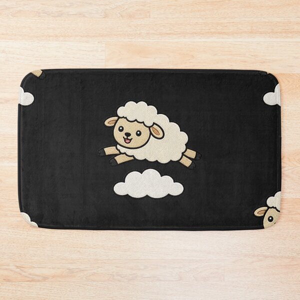 Item preview, Funny Sheep Jumping Over Cloud Kawaii Embroidery Patch designed and sold by ColorSplash123.