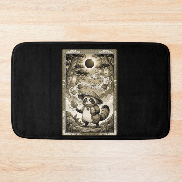 Item preview, Japanese Tanuki Raccoon Dog Folklore Bunbuku Chagama Woodblock Aesthetic designed and sold by mood-draftsman.
