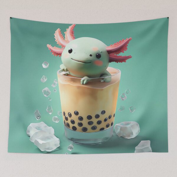 Item preview, Boba Bubble Axolotl designed and sold by ONYX Pixee.