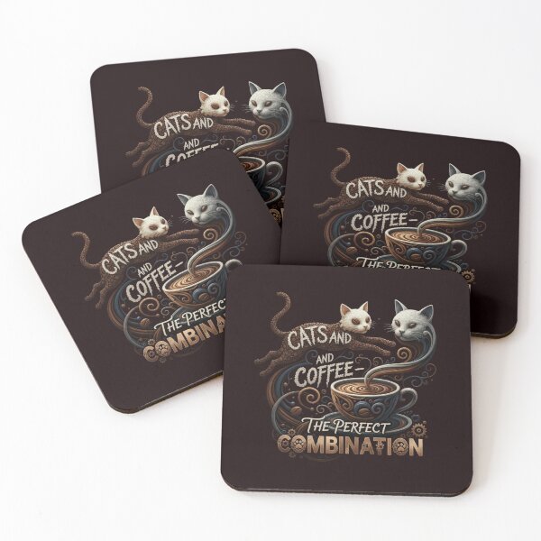 Item preview, Cats and Coffee – The Perfect Combination designed and sold by SkrabinhoArt.