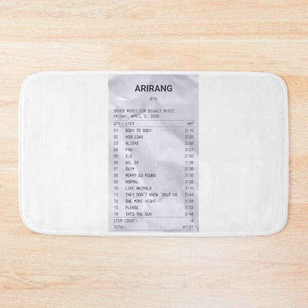 Item preview, ARIRANG BTS Album Tracklist – Receipt Style 2026 designed and sold by Palette & Hue.