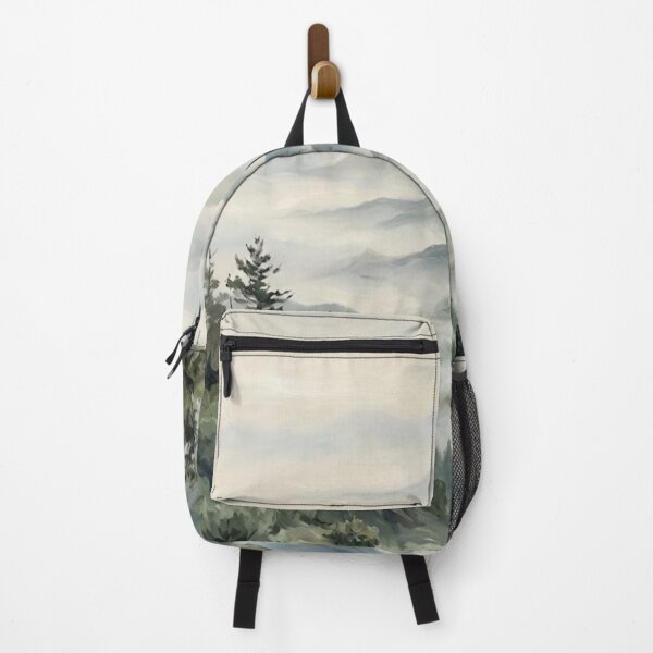 Item preview, Misty Valley – Minimalist Sage Green Mountain Landscape Painting designed and sold by Zaramodo.