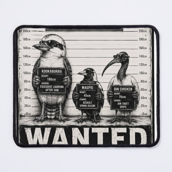 Item preview, Wanted Kookaburra Magpie Bin Chicken Lineup Funny Aussie Bird Wanted Tee Australia designed and sold by Yellowriversss.