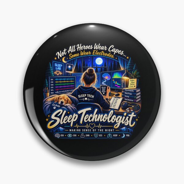 Item preview, Sleep Technologist Heroes Wear Electrodes Polysomnography Design designed and sold by amndro.