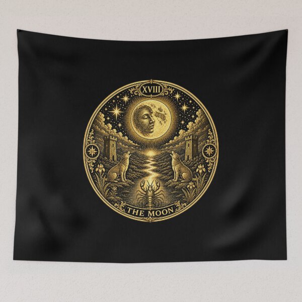 Item preview, The Moon Tarot T-Shirt | Gothic Celestial Occult Major Arcana Tee Unisex designed and sold by LintonGriffin.