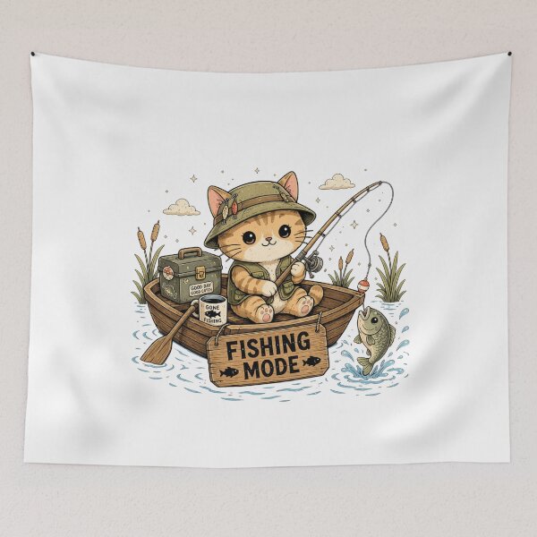 Item preview, Fishing Mode – Cute Cat Fishing Adventure designed and sold by MySthore.