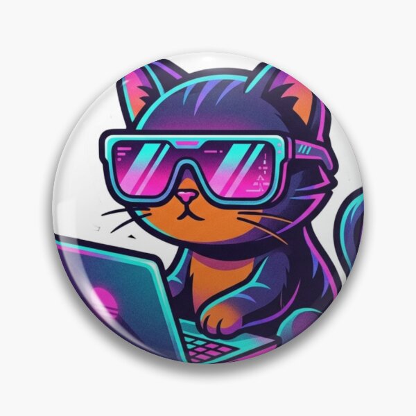 Item preview, Cyberpunk Cat Laptop Developer Vinyl Sticker designed and sold by DI RTNA Shop .