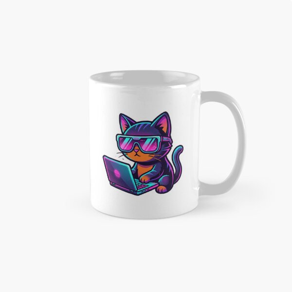 Item preview, Cyberpunk Cat Laptop Developer Vinyl Sticker designed and sold by DI RTNA Shop .