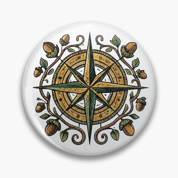 Item preview, Vintage Compass Rose and Acorns Adventure Design designed and sold by KTD28_SHOP.