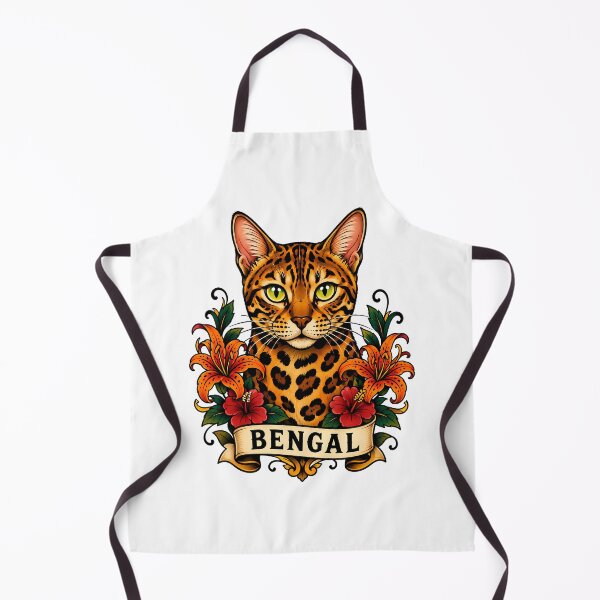 Item preview, Bengal Cat Tiger Lily Tattoo Art designed and sold by Old's Cool Cat Studio.