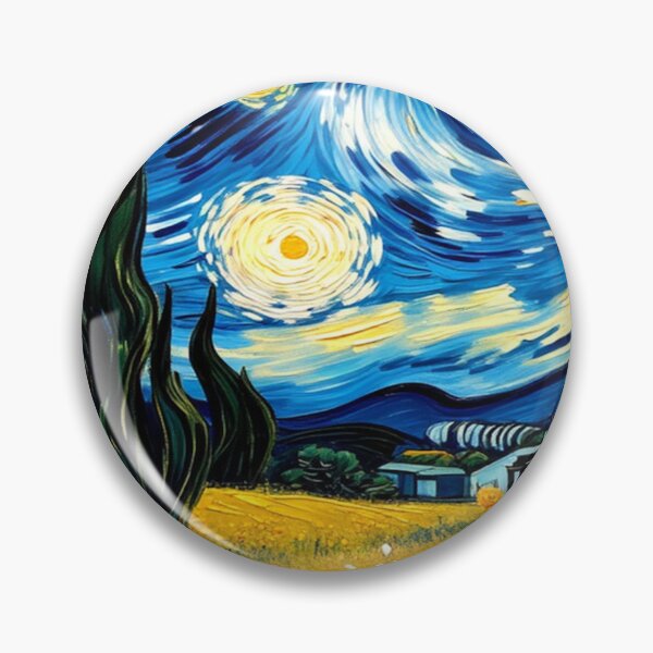 Artikelvorschau, Sonnenblumenfeld im Sternenhimmel – inspiriert von Van Gogh entworfen und verkauft von Surviving Monday Club.