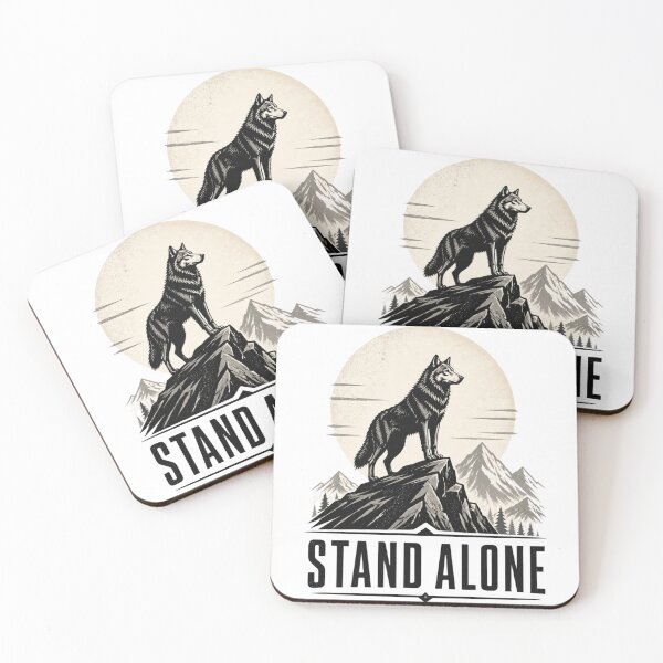 Item preview, Stand Alone Wolf – Minimalist Mountain Wolf designed and sold by Brain shot.