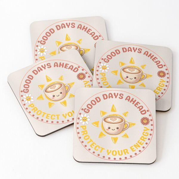 Item preview, Good Days Ahead Retro Coffee Badge Sticker - Positive Mental Health Art designed and sold by Diseño que alegran tu día.