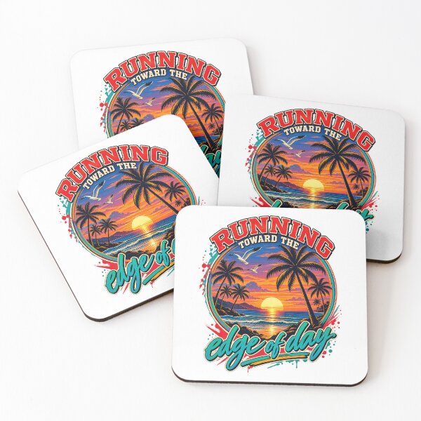 Item preview, Running Toward the Edge of Day – Retro Tropical Sunset designed and sold by ZayCreates.