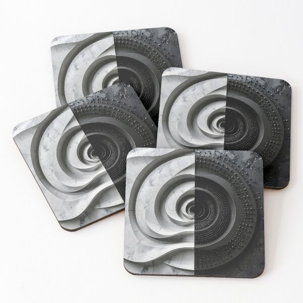 Item preview, Monochrome Spiral Patterns in Gray Stone designed and sold by Vicky Brago-Mitchell®.