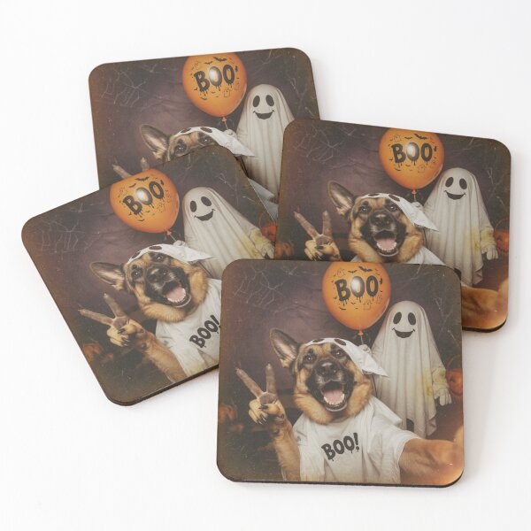 Item preview, German Shepherd Ghost Costume Halloween Selfie designed and sold by CF_VintageDesign.