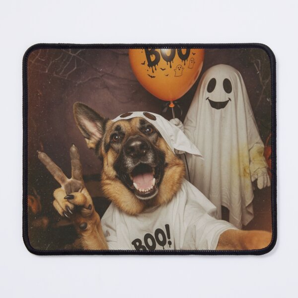 Item preview, German Shepherd Ghost Costume Halloween Selfie designed and sold by CF_VintageDesign.