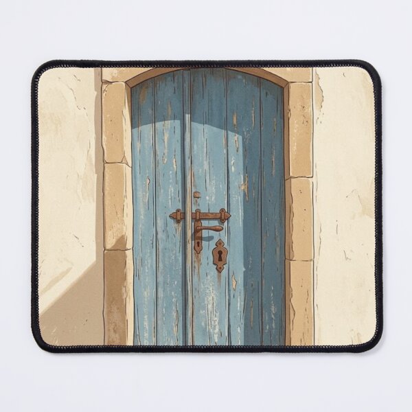 Item preview, Mediterranean Blue Door Minimalist Botanical Architecture Illustration designed and sold by Zaramodo.