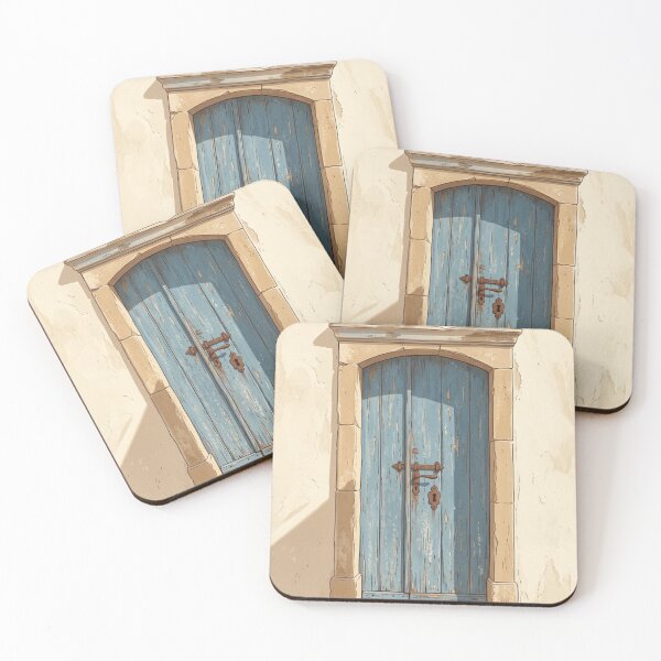 Item preview, Mediterranean Blue Door Minimalist Botanical Architecture Illustration designed and sold by Zaramodo.